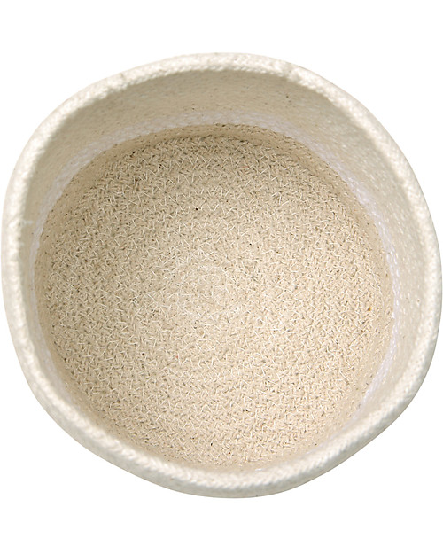 Lorena Canals Mini Cesto Portaoggetti Tricolore, Avorio - Fatto a mano (15x15 cm) Contenitori Portaoggetti