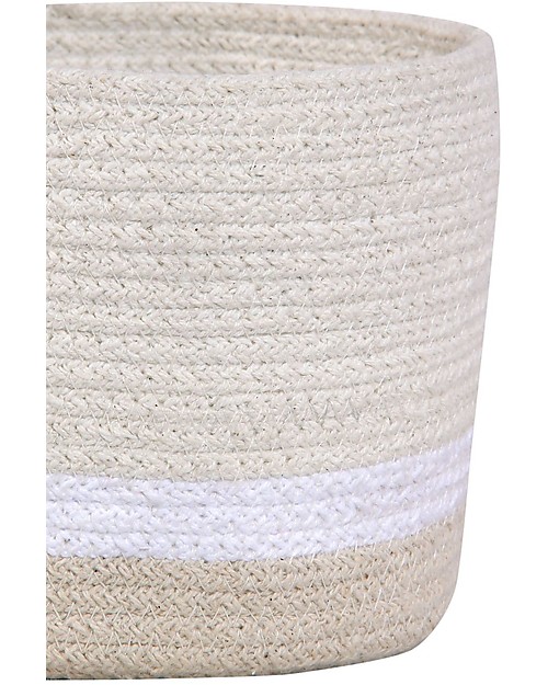 Lorena Canals Mini Cesto Portaoggetti Tricolore, Avorio - Fatto a mano (15x15 cm) Contenitori Portaoggetti