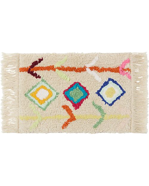 Lorena Canals Nari Set - Culla/Tappeto/Cestino/Pouf - 100% Materiale Riciclato - Mini Lorena Collection - 22 x 32 x 16 cm Bambole