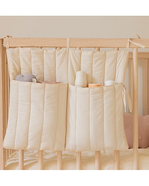 Lorena Canals Portaoggetti da Lettino - Natural - 100% Cotone Organico GOTS - Bamboo Collection - 40 x 50 cm Contenitori Portaoggetti