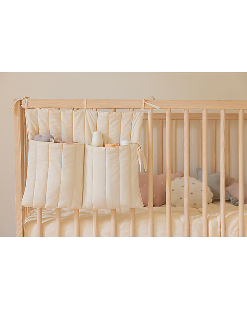 Lorena Canals Portaoggetti da Lettino - Natural - 100% Cotone Organico GOTS - Bamboo Collection - 40 x 50 cm Contenitori Portaoggetti