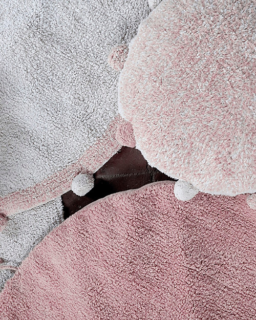 Lorena Canals Pouf e Tappeto 2 in 1 Lou - Rosa Vintage - Diametro 120 cm Tappeti Arredo