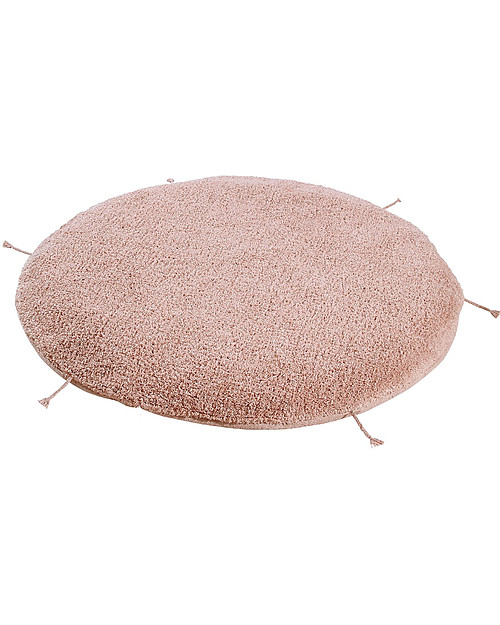 Lorena Canals Pouf e Tappeto 2 in 1 Lou - Rosa Vintage - Diametro 120 cm Tappeti Arredo