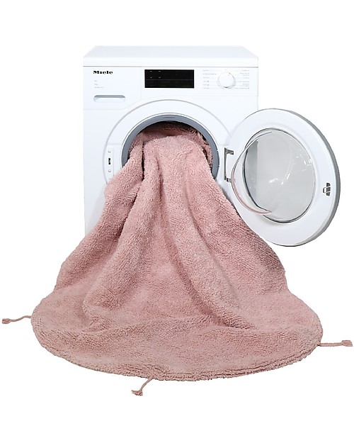 Lorena Canals Pouf e Tappeto 2 in 1 Lou - Rosa Vintage - Diametro 120 cm Tappeti Arredo