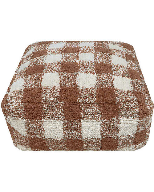 Lorena Canals Pouf Scacchi - Bianco e Caramello - Cotone - Little Chefs Collection Pouf