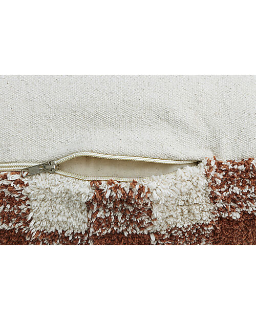 Lorena Canals Pouf Scacchi - Bianco e Caramello - Cotone - Little Chefs Collection Pouf