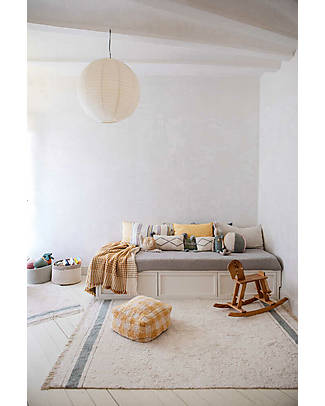 Lorena Canals Pouf Scacchi - Bianco e Miele - Cotone - Little Chefs Collection Pouf