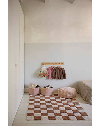 Lorena Canals Pouf Scacchi - Bianco e Rosa - Cotone - Little Chefs Collection Pouf