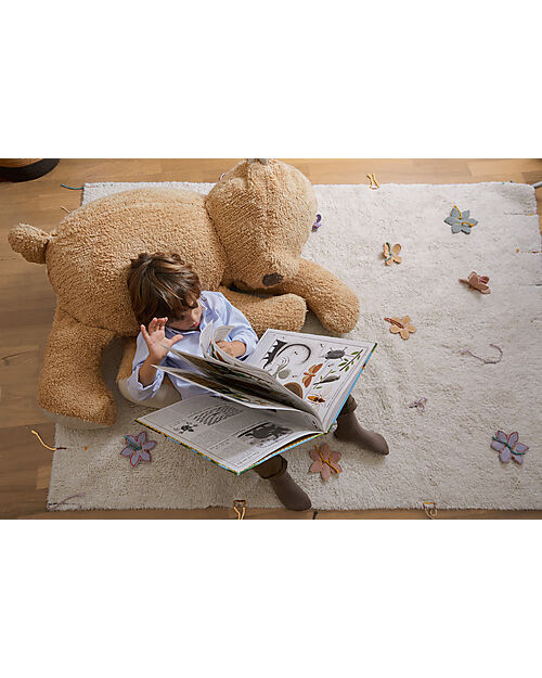 Lorena Canals Pouf - Sleepy Bear - Marrone - Cotone - Collezione Planet Bee - 30 x 100 x 70 cm Pouf