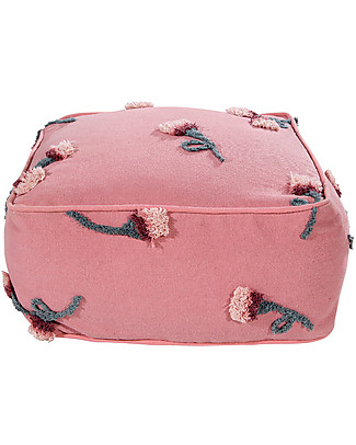 Lorena Canals Pouffe in cotone Giardino Inglese, Rosa Cenere - 54x54x27 cm Cuscini Arredo_