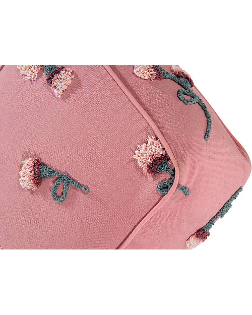 Lorena Canals Pouffe in cotone Giardino Inglese, Rosa Cenere - 54x54x27 cm Pouf