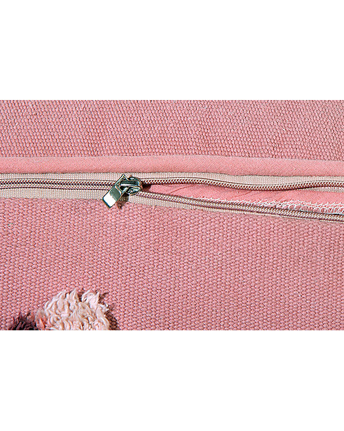 Lorena Canals Pouffe in cotone Giardino Inglese, Rosa Cenere - 54x54x27 cm Pouf