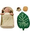 Lorena Canals Sana Set - Culla/Tappeto/Cestino/Pouf - 100% Materiale Riciclato - Mini Lorena Collection - 22 x 32 x 16 cm Bambole