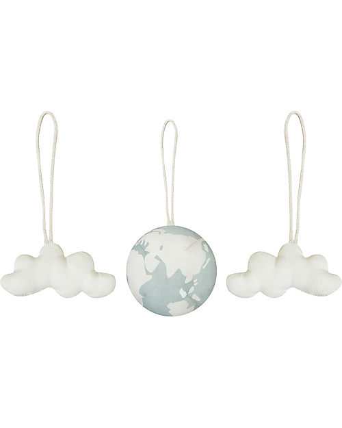 Lorena Canals Set di 3 Sonagli per Palestrina - World Ball - 100% Cotone Organico GOTS - Bamboo Collection - 40 x 50 cm Palestrine