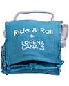 Lorena Canals Set Ride & Roll Airplane - Aereo + Pista - Grigio/Azzurro/Verde - Pista Lunga 4 Metri Tappeti Gioco