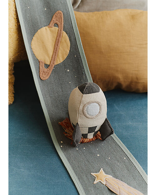 Lorena Canals Set Ride & Roll Milkyway - Via Lattea - Naturale/Verde/Terracotta/Grigio - Collezione Astronaut - Pista Lunga 4 Metri Tappeti Gioco