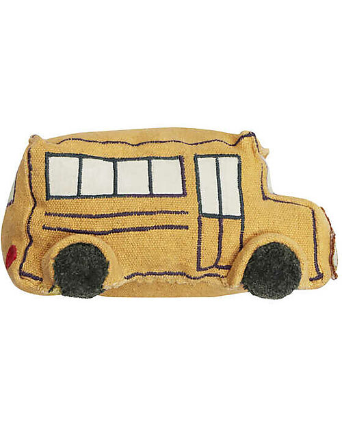 Lorena Canals Set Ride & Roll School Bus - Bus + Pista - Eco City -  Miele/Grigio/Rosso - Pista lunga 4 metri! unisex (bambini)