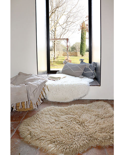 Lorena Canals Tappeto con Bordi Arrotondati in Lana - Sheep White - Sheep of the World Collection - 75 x 110 cm Tappeti Arredo
