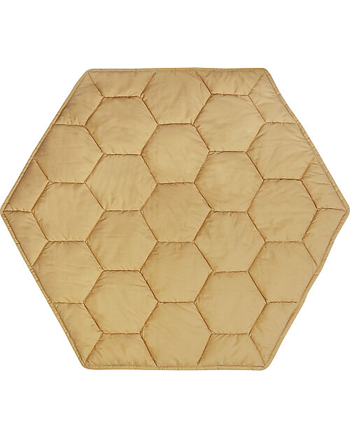 Lorena Canals Tappeto Gioco Imbottito - Honeycomb - Miele - 100% Cotone Organico - Collezione Planet Bee - 100 x 100 cm Tappeti Gioco Imbottiti