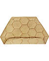 Lorena Canals Tappeto Gioco Imbottito - Honeycomb - Miele - 100% Cotone Organico - Collezione Planet Bee - 100 x 100 cm Tappeti Gioco Imbottiti