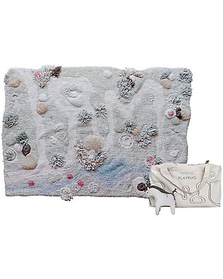 Lorena Canals Tappeto Gioco Lavabile Path - Natural - Cotone Naturale (120x160 cm) Pouf