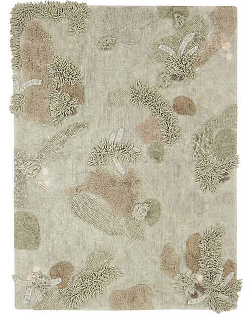 Lorena Canals Tappeto Gioco - Mushroom Forest - Verde Oliva - Cotone - Mushrooms Collection - 120 x 160 cm Tappeti Arredo