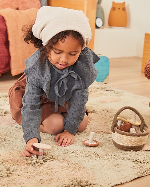 Lorena Canals Tappeto Gioco - Mushroom Forest - Verde Oliva - Cotone - Mushrooms Collection - 120 x 160 cm Tappeti Arredo