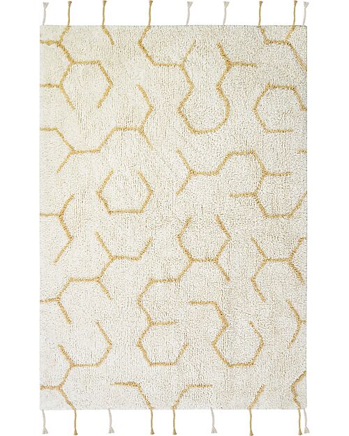 Lorena Canals Tappeto Gioco - Pollination - Avorio - Cotone - Collezione Planet Bee  - 90 x 130 cm Tappeti Arredo