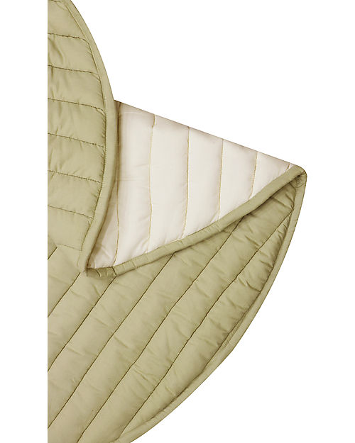 Lorena Canals Tappeto Gioco Reversibile - Leaf - Verde Oliva - Cotone Organico GOTS - Bamboo Collection - Diametro 100 cm Tappeti Arredo