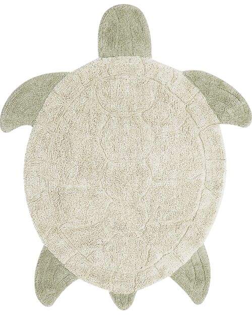Lorena Canals Tappeto Gioco - Sea Turtle - Verde Oliva - Cotone - Sea Wonders Collection - 110 x 130 cm Tappeti Arredo