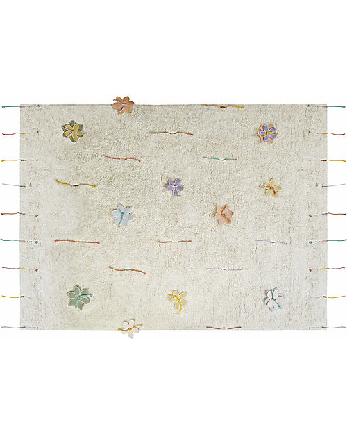 Lorena Canals Tappeto Gioco - Wildflowers - Natural - Cotone - Collezione Planet Bee  - 120 x 160 cm Tappeti Arredo
