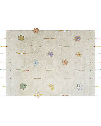 Lorena Canals Tappeto Gioco - Wildflowers - Natural - Cotone - Collezione Planet Bee  - 120 x 160 cm Tappeti Arredo