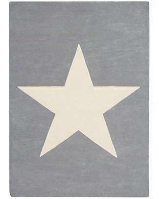 Lorena Canals Tappeto in Lana Big Star, Grigio Chiaro - Base in 100% cotone (140 x 200 cm) Tappeti_