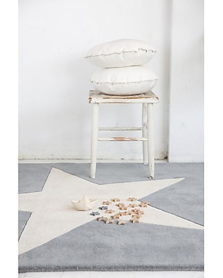 Lorena Canals Tappeto in Lana Big Star, Grigio Chiaro - Base in 100% cotone (140 x 200 cm) Tappeti_