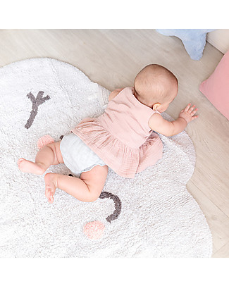 Lorena Canals Tappeto Lavabile a Forma di Nuvoletta Happy Cloud - 100% cotton (85x120 cm) Tappeti