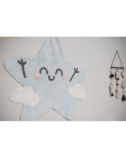 Lorena Canals Tappeto Lavabile a forma di Stellina Happy Star - 100% cotton (120x120 cm) Tappeti Arredo