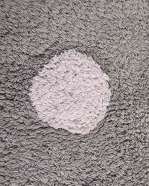 Lorena Canals Tappeto Lavabile a Pois 3 colori, Grigio/Rosa - 100% Cotone (120cm x 160cm) Tappeti Arredo