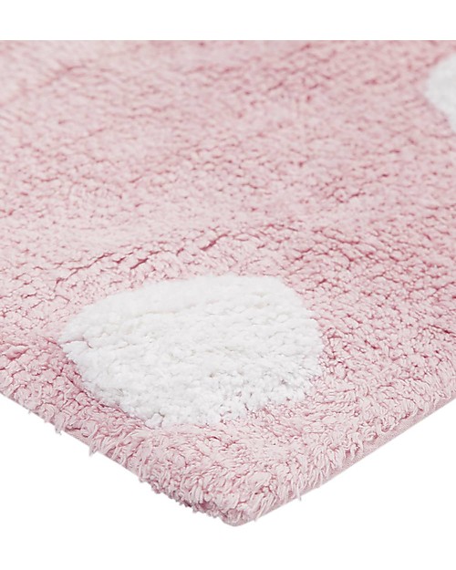 Lorena Canals Tappeto Lavabile a Pois, Rosa - 100% Cotone (120cm x 160cm) Tappeti Arredo