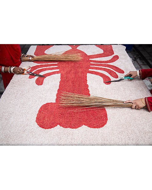 Lorena Canals Tappeto Lavabile Aragosta - 100% Cotone (140x200cm) Tappeti Arredo