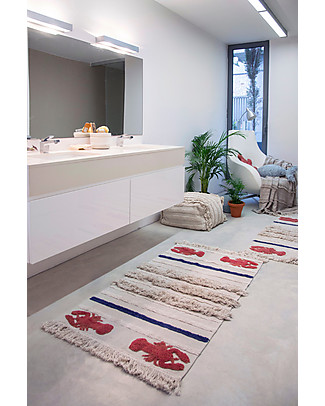 Lorena Canals Tappeto Lavabile Aragosta Mini, Small - 100% Cotone (80x140 cm) Tappeti Arredo