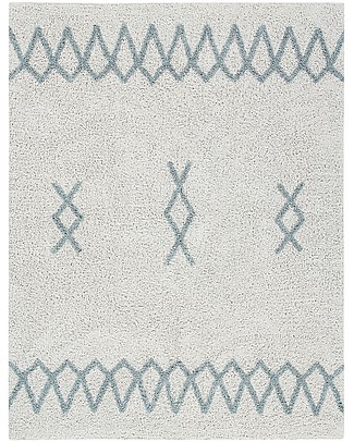 Lorena Canals Tappeto Lavabile Atlas Natural - Vintage Blue - 100% Cotone (120 x 160 cm) Tappeti