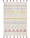 Lorena Canals Tappeto Lavabile Azteca, Panna/Rosa Vintage, 100% Cotone (120x160 cm) Tappeti Arredo