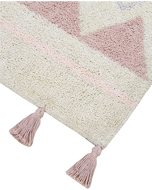 Lorena Canals Tappeto Lavabile Azteca, Panna/Rosa Vintage, 100% Cotone (140x200 cm) Tappeti Arredo
