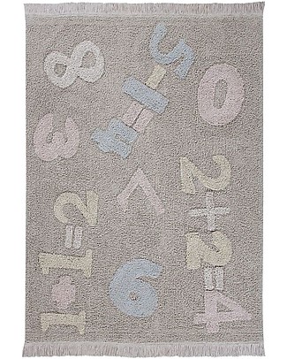 Lorena Canals Tappeto Lavabile Baby Numbers, Back to School - 100% Cotone (120cm x 160cm) Tappeti Arredo