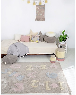 Lorena Canals Tappeto Lavabile Baby Numbers, Back to School - 100% Cotone (120cm x 160cm) Tappeti Arredo