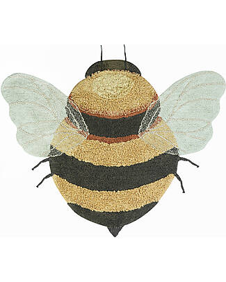 Lorena Canals Tappeto Lavabile - Bee - Giallo/Nero - Cotone - Collezione Planet Bee - 115 x 150 cm Tappeti Arredo