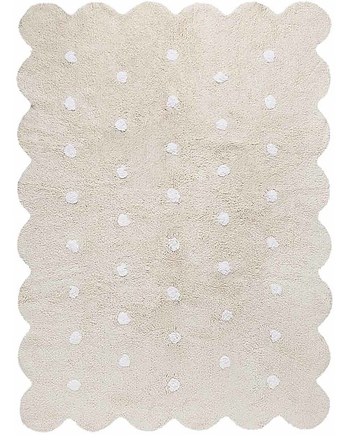 Lorena Canals Tappeto Lavabile Biscotto Beige - 100% Cotone (120cm x 160cm) Tappeti Arredo