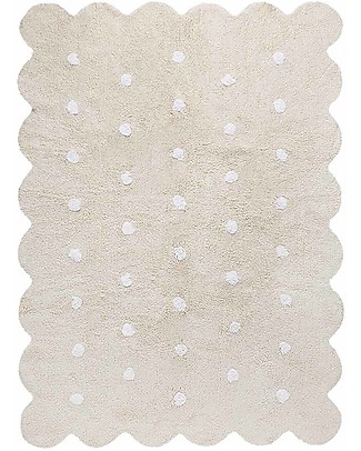 Lorena Canals Tappeto Lavabile Biscotto Beige - 100% Cotone (120cm x 160cm) Tappeti Arredo