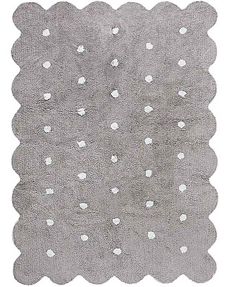 Lorena Canals Tappeto Lavabile Biscotto Grigio - 100% Cotone (120cm x 160cm) Tappeti