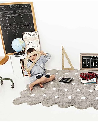 Lorena Canals Tappeto Lavabile Biscotto Grigio - 100% Cotone (120cm x 160cm) Tappeti